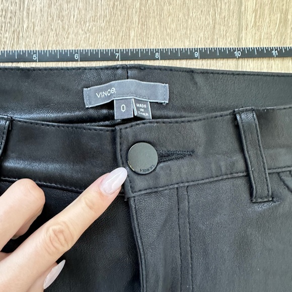 Vince 100% Black Leather Pants - Picture 3 of 6